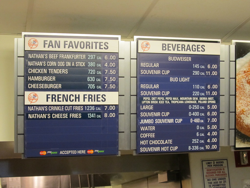 Yankee Stadium, 04/17/12 concession prices for "Nathan's"… Flickr