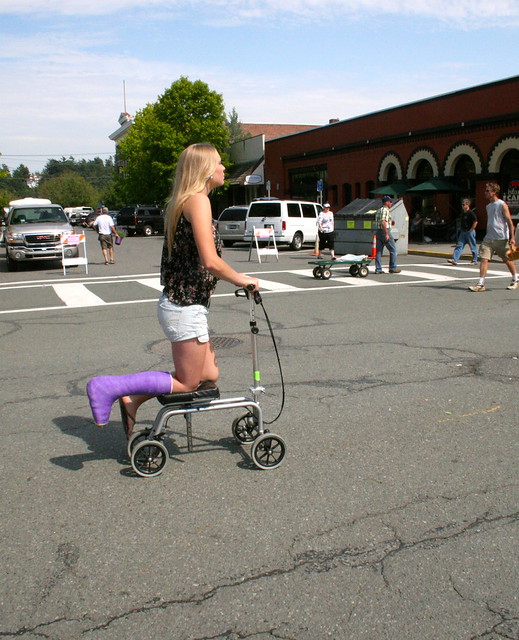 Broken leg scooters much better than crutches! Flickr Photo Sharing!