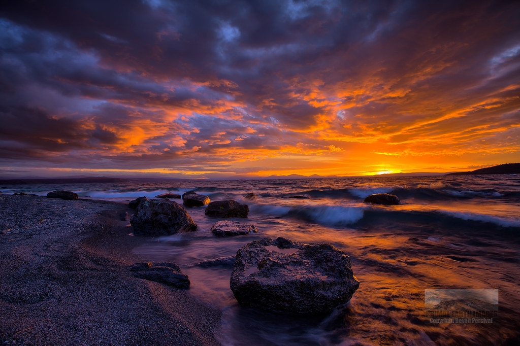 Fire in the Sky, Wharewaka Point, Lake Taupo, New Zealand.… Flickr