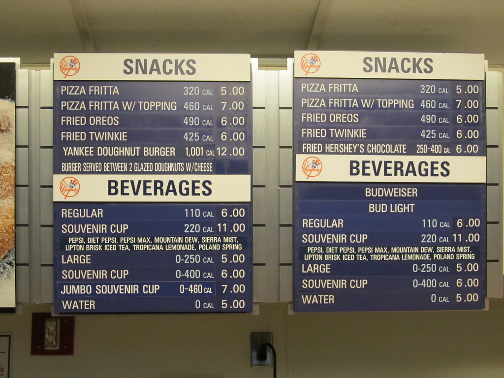Yankee Stadium, 04/17/12 concession prices for "Fried Dou… Flickr
