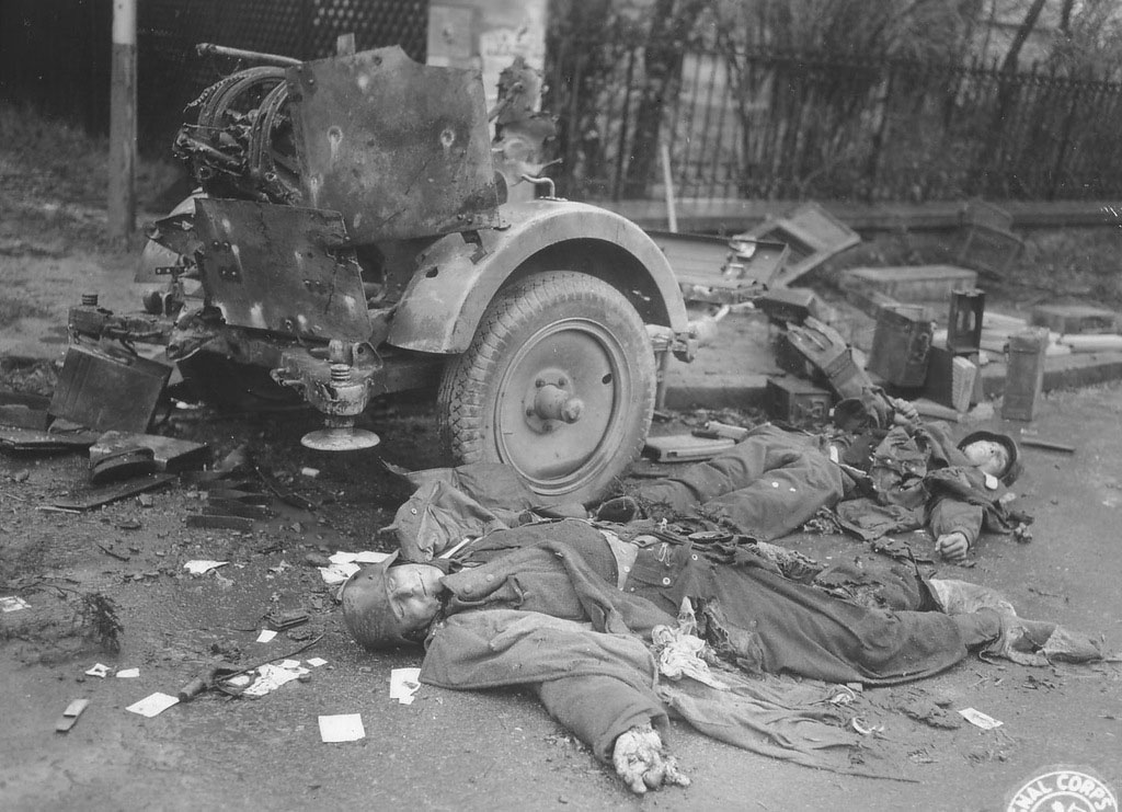 German soldiers were killed by the shattered FlaK38. Flickr