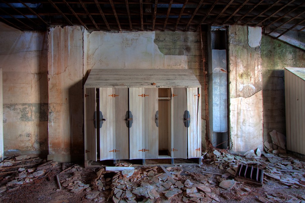Wooden Lockers A set of wooden lockers in an upstairs room… Flickr