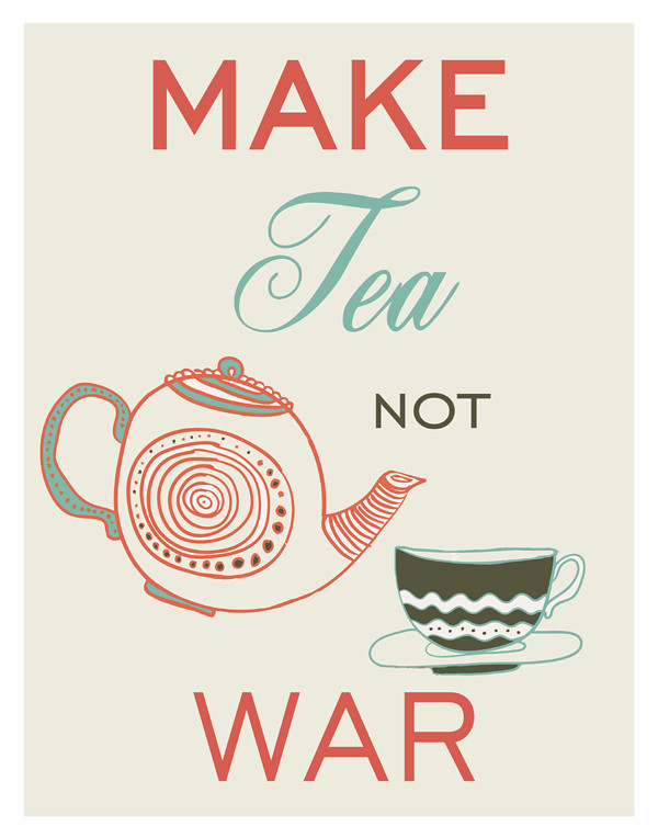 Make Tea notWar Tea Quote Kitchen Art Print "Make tea not … Flickr
