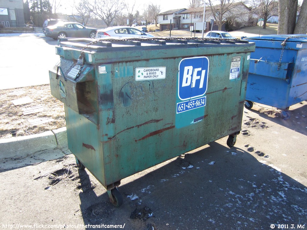 BFI Recycling Dumpster An oldie, green dumpsters for paper… Flickr