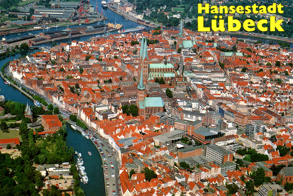 Lübeck from Air (Postcard) A postcard air view of the old … Flickr