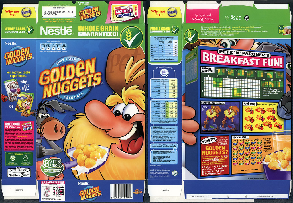 UK Nestle Golden Nuggets cereal box November 2011 Flickr