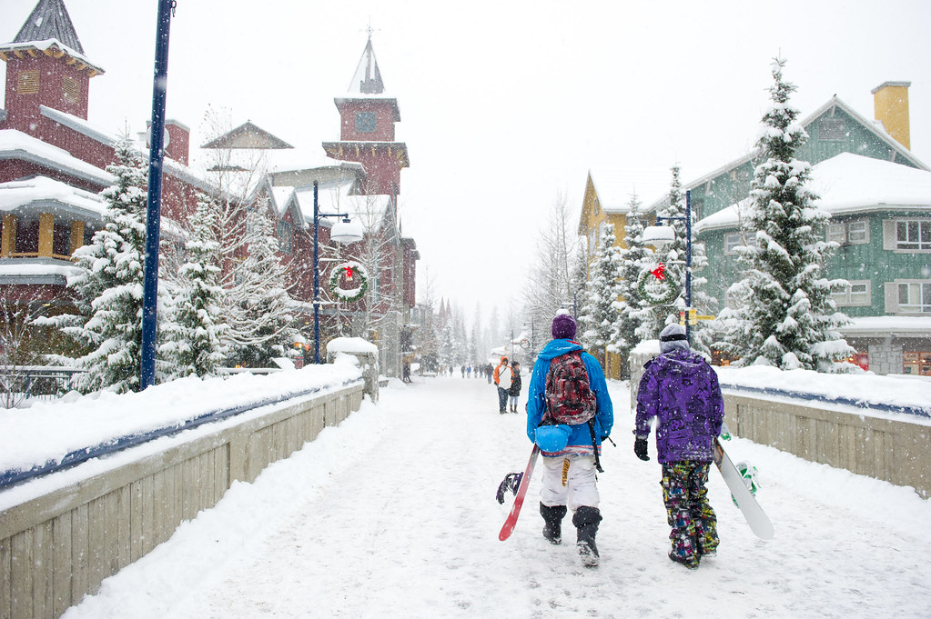 Fresh snow blankets the village stroll. Photo Credit Mike… Flickr