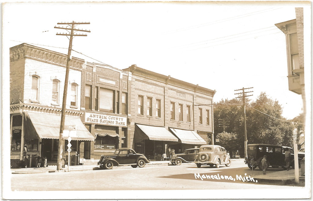 NW Mancelona MI RPPC Downtown Stores Businesses DENTIST BA… Flickr