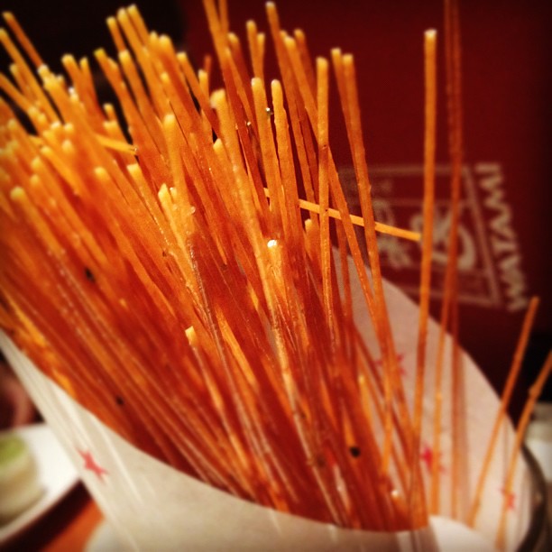 I remember eating this fried spaghetti stick when I was a … Flickr