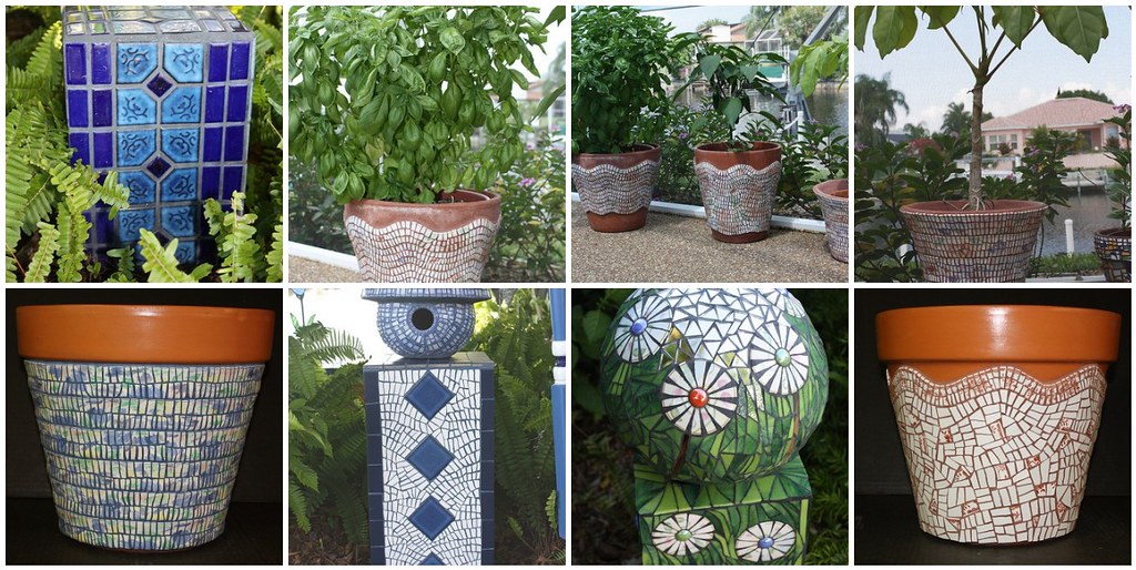 2011 Mosaics 1. Blue stand, 2. Mosaic pot watercolors, 3… Flickr