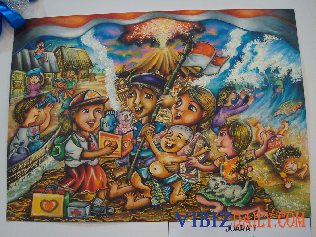 juara satu SD kelas 46 Pameran lukisan anak indonesia jep