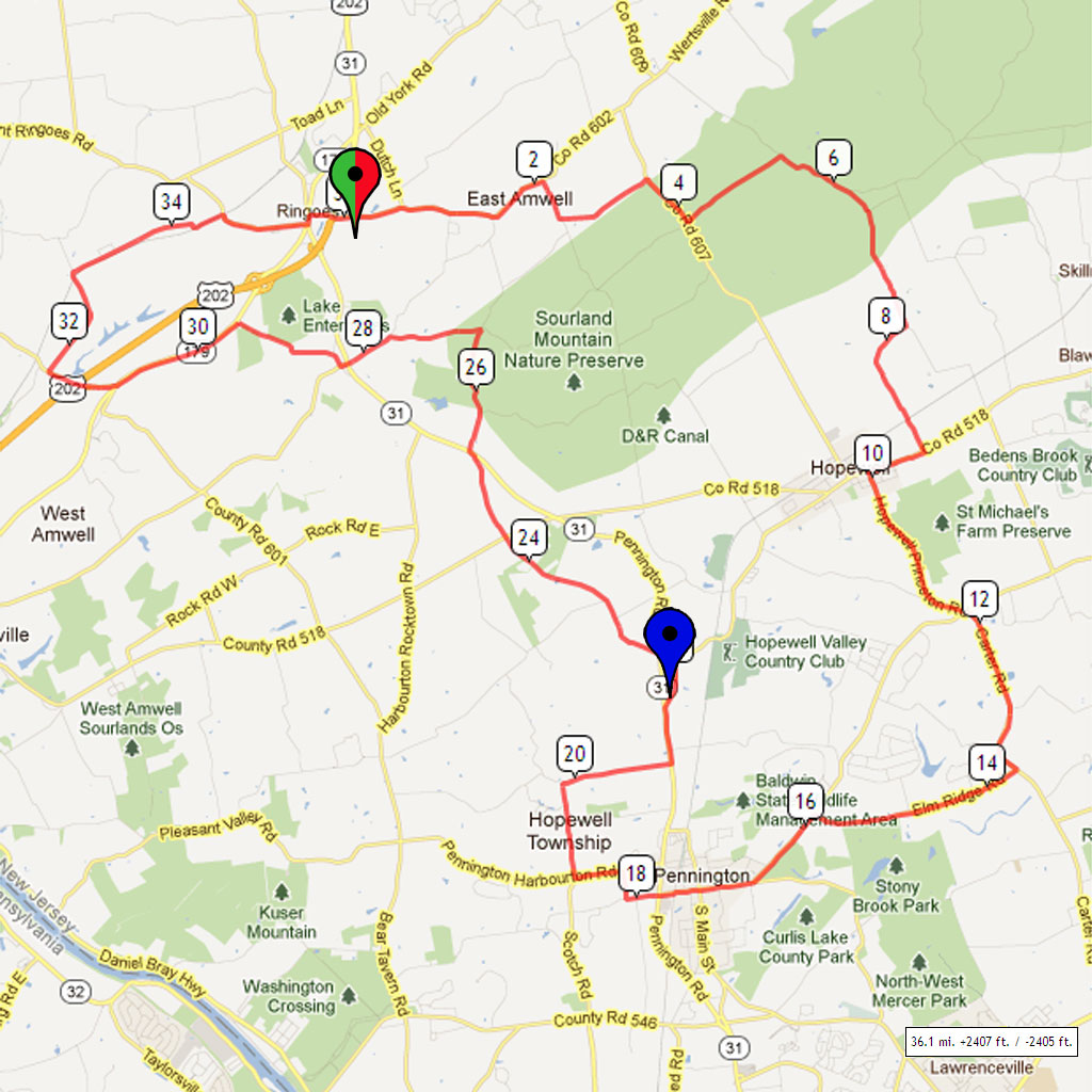 14. Bike Route Map. East Amwell School, Ringoes, NJ Flickr