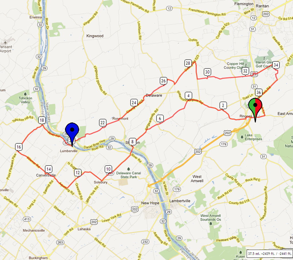 10. Bike Route Map. East Amwell School, Ringoes, NJ Flickr