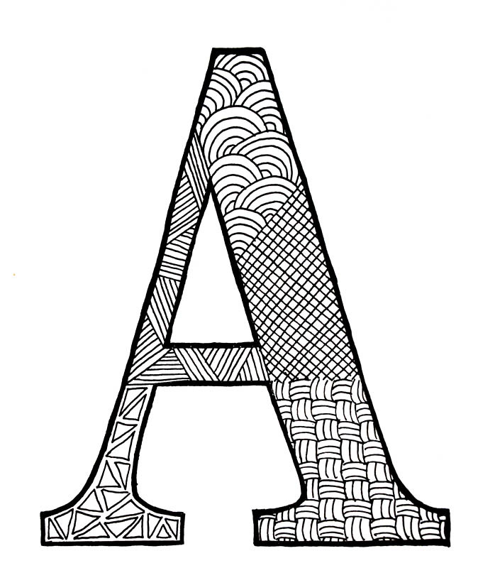 Zentangle 103 A A as in Alphabet =) Hilda Rytteke Flickr