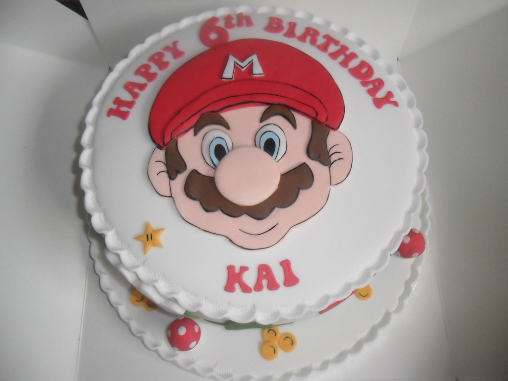 mario birthday cake 2d plaque with mushrooms elizabeth