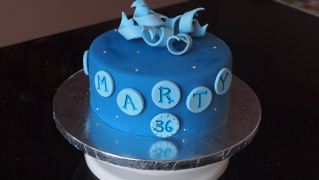 36th Birthday Cake Chocolate cake decoraed with fondant. P… Flickr