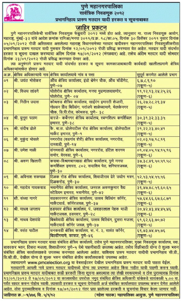 Pune Municipal Corporation Elections 2012 Check Your Name… Flickr