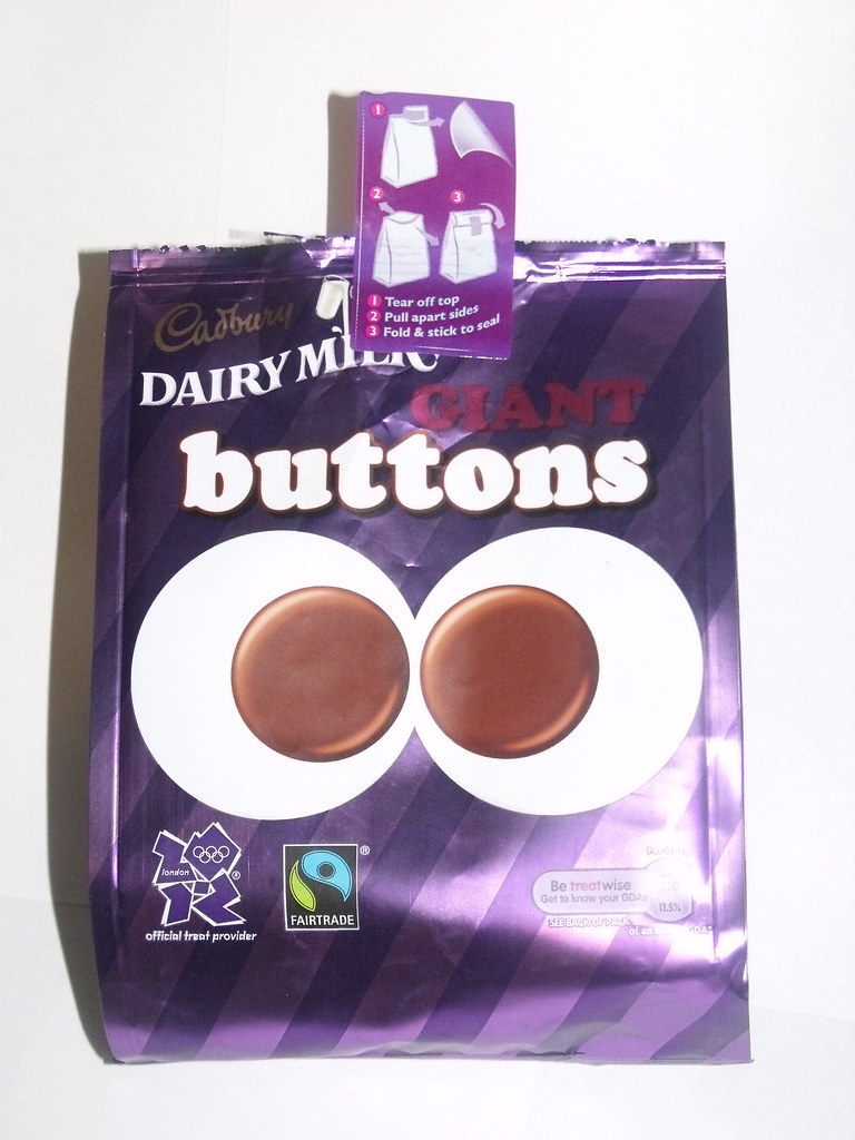 Cadbury Dairy Milk Giant Buttons label stuck halfway at … Flickr