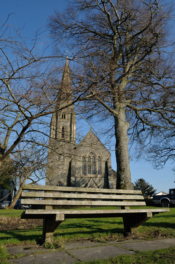 Nolton Church (St Mary's) Bridgend bench view Chris Churchill Flickr