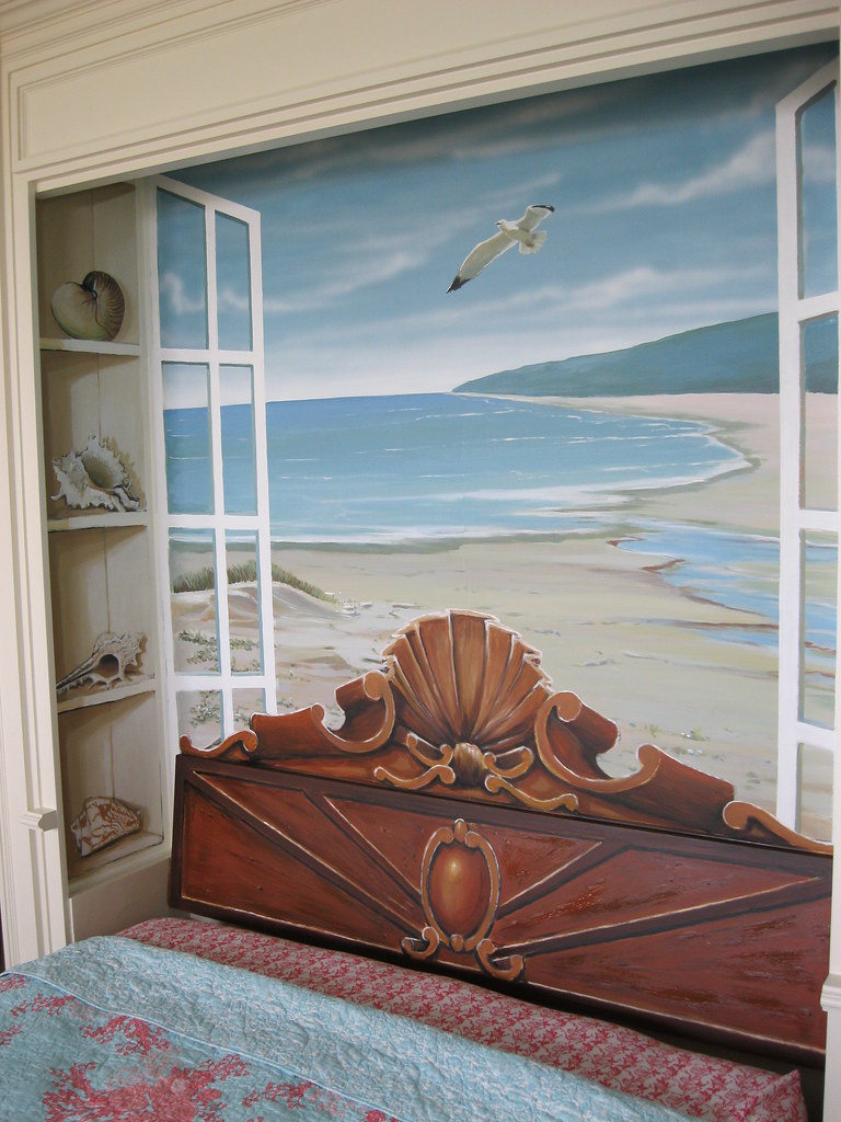 Guest room Mural Mural for a wall behind a Murphy bed. Tro… Flickr
