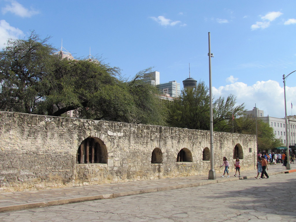 San Antonio Alamo's Long Barracks from Plaza Richard Tuck Flickr