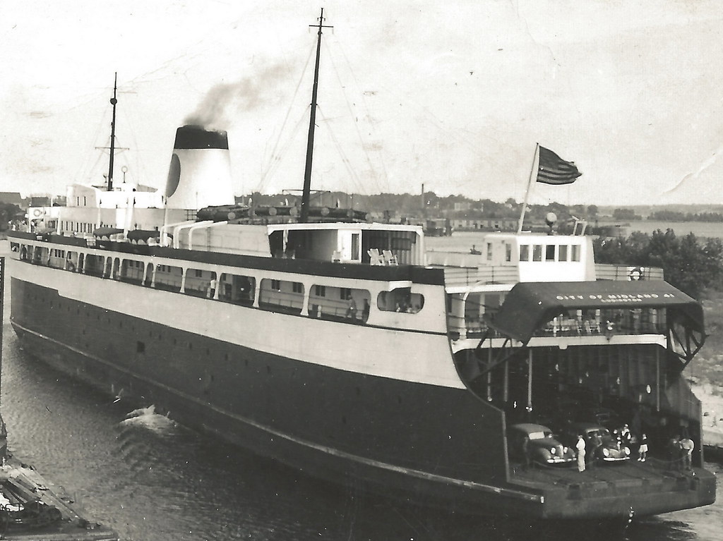 CEN Ludington MI RPPC PMRR Car and Rail Steamer Ferry SS C… Flickr