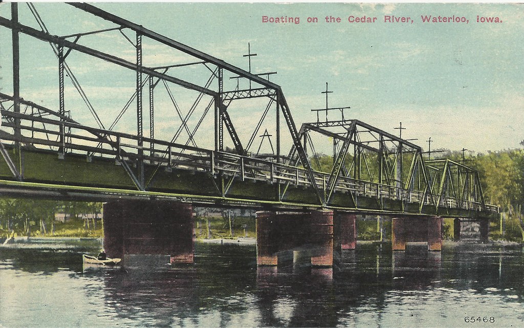 Waterloo, Iowa, Bridge, Cedar River Postmarked July 18, 19… Flickr