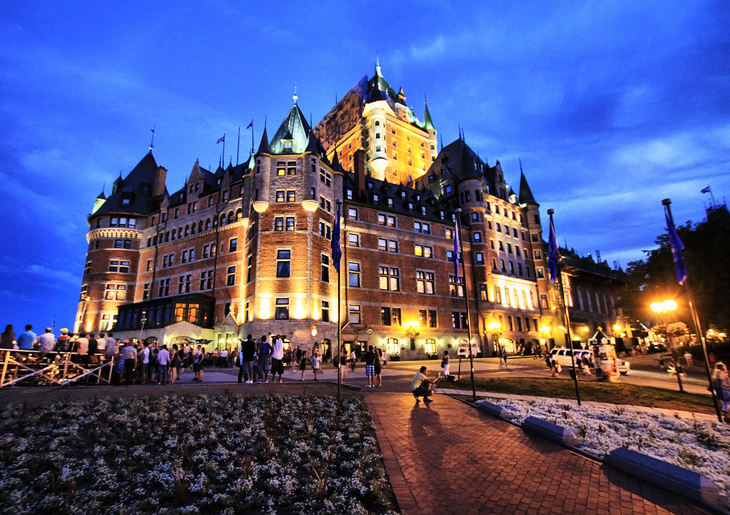 Quebec City Blue Hour The most famous landmark in Quebec C… Flickr