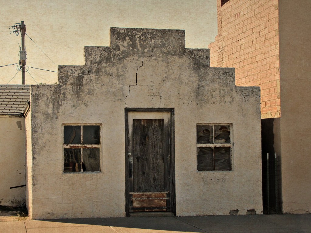 Concrete block facade Grainfield, Kansas. jimsawthat Flickr