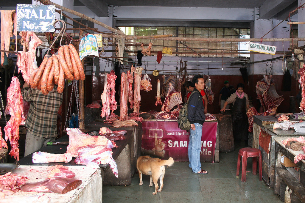 Meat market in Darjeeling, India. Morningtime is the time … Flickr