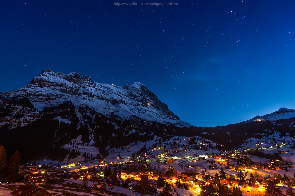 Grindelwald at Night Night scene of Grindelwald, Junfrua a… Flickr