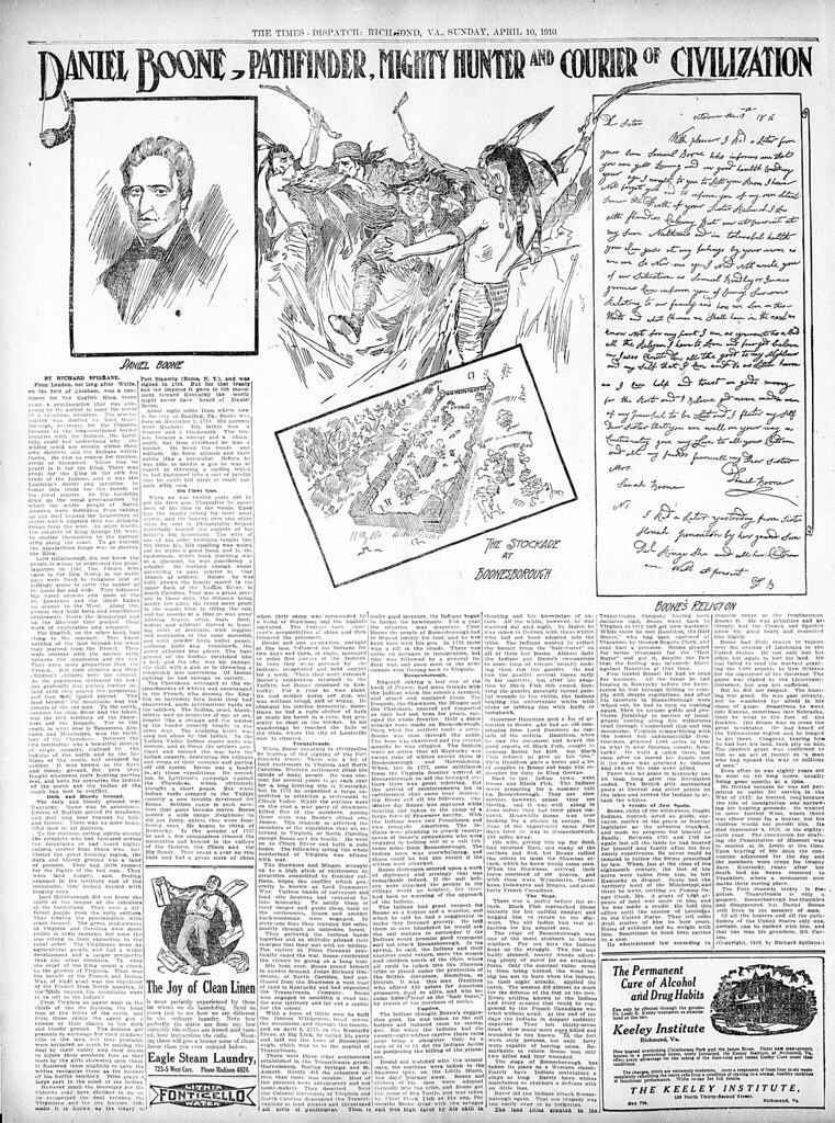 Daniel Boone 1910 newspaper article Pearlmatic Flickr
