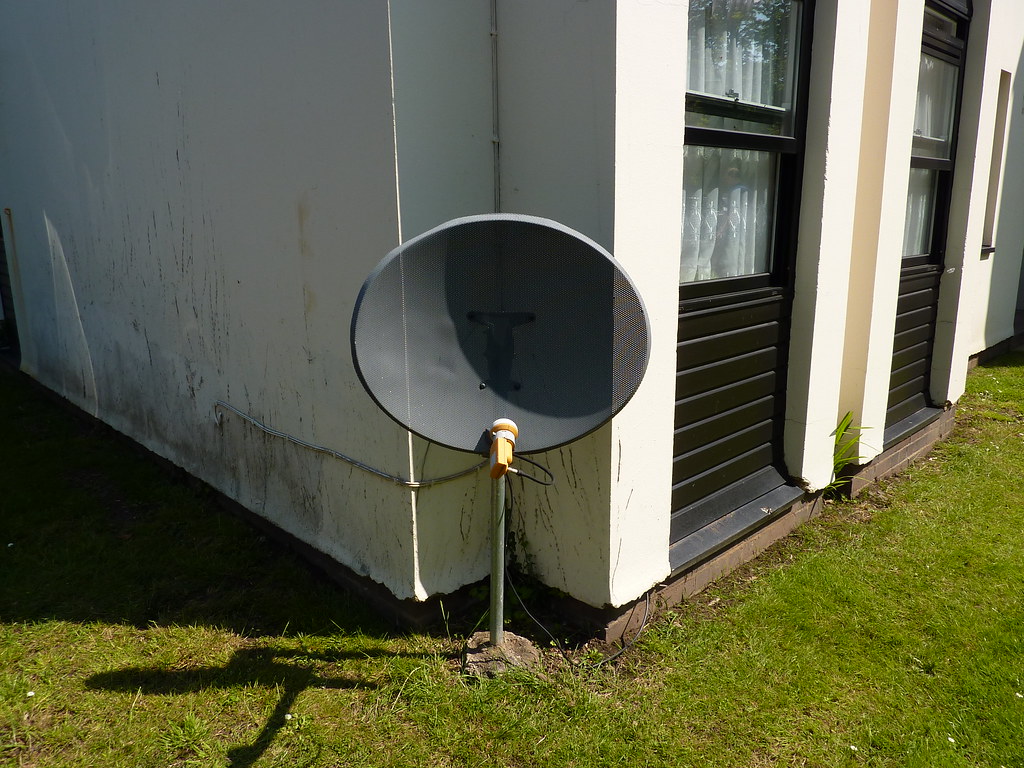 Satellite dish (garden variety) Out of the ground grows a … Flickr