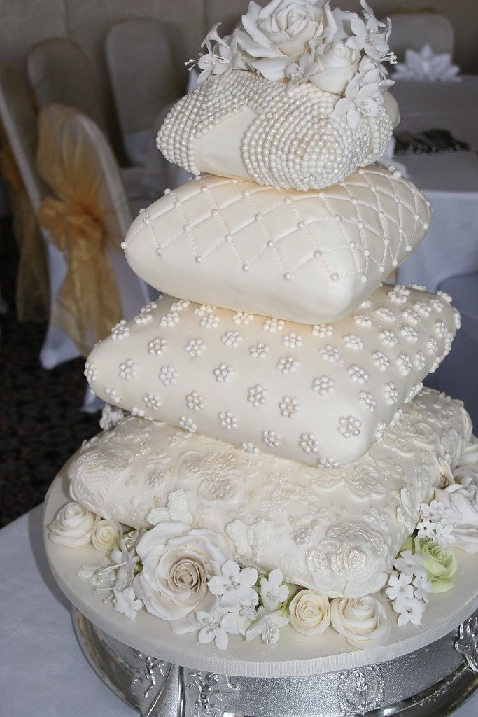 Four tiered cushion/pillow wedding cake for The Savoy Flickr