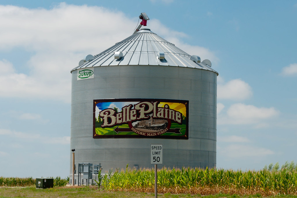 Colorful Belle Plaine Ad on a Grain Bin along the Licoln H… Flickr