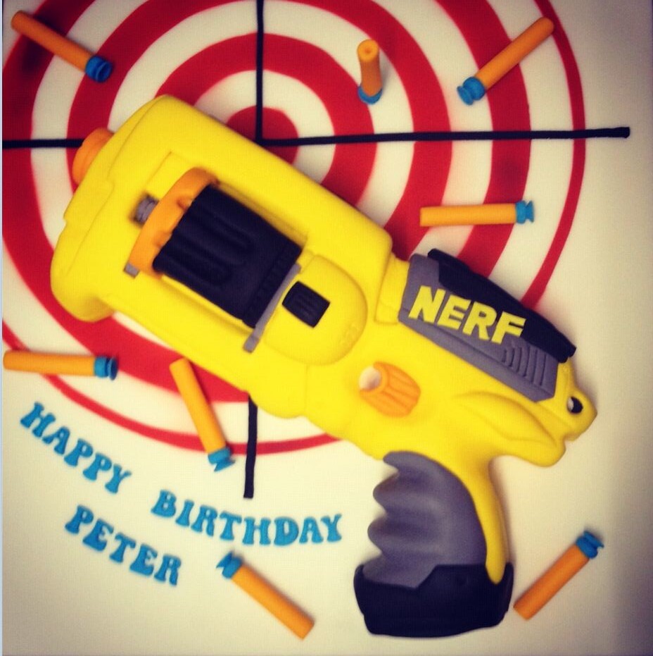 Nerf Gun Cake Every year I make a cake for 3 children I na… Flickr