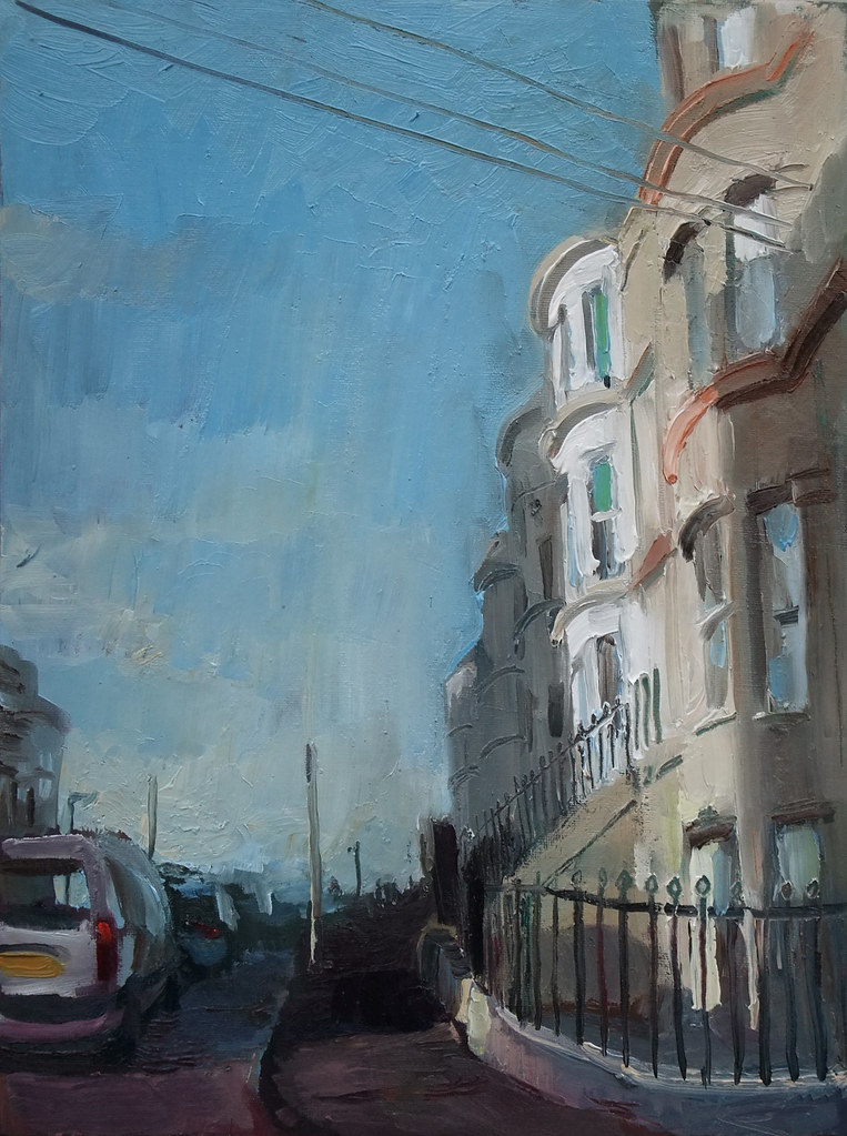 Blenheim Street, Scarborough oil on board Clive Holloway Flickr