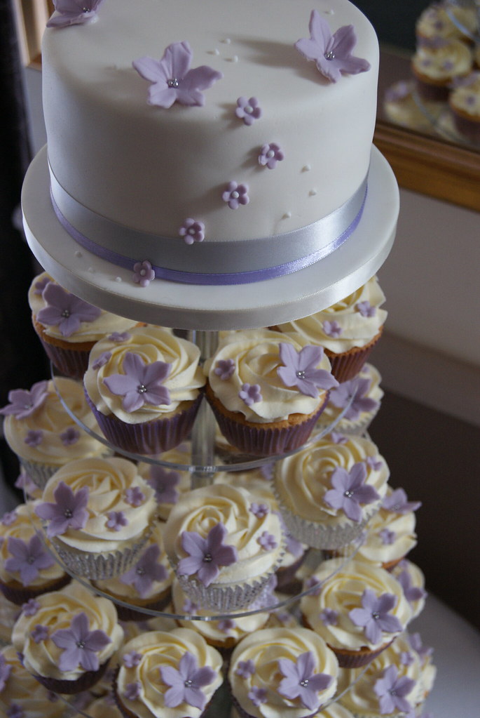 Lilac & Silver Cupcake Tower Delivered today to Clumber Pa… Flickr