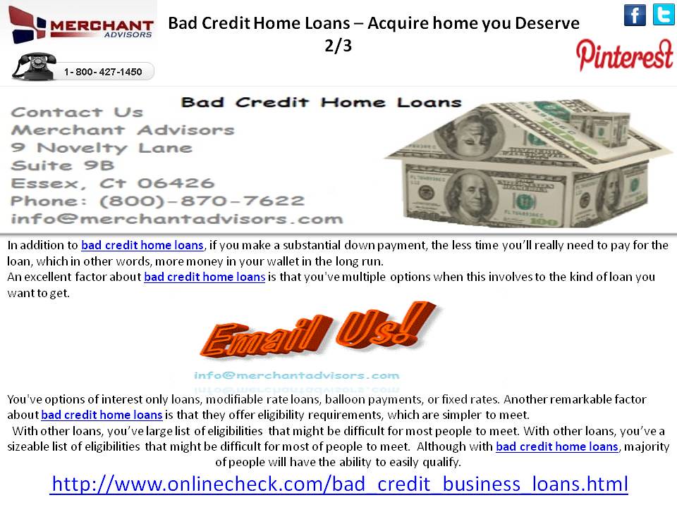 Fast Cash Bad Credit Home Loans2 Get bad credit business l… Flickr