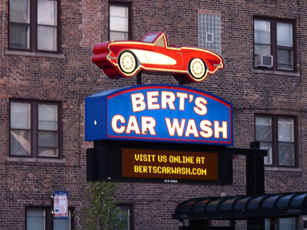 Bert's Car Wash I'm sure a recent sign, but with a lovely … Flickr