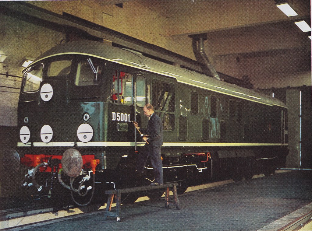 BR diesel D5001 in paint shops at Derby, 1958 Flickr