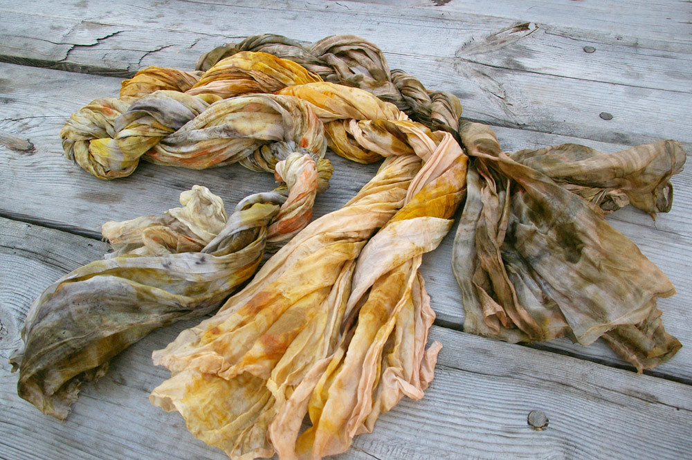 Silk scarf plant dyed Pure silk scarf dyed with plants usi… Flickr