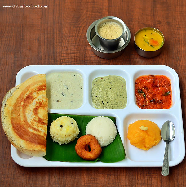 Mini Tiffin Recipes South Indian Breakfast Thali Chitra's Food Book