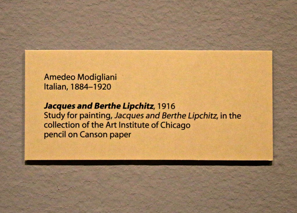 Tucson Museum Of Art > Name Plate for Amadeo Modigliani