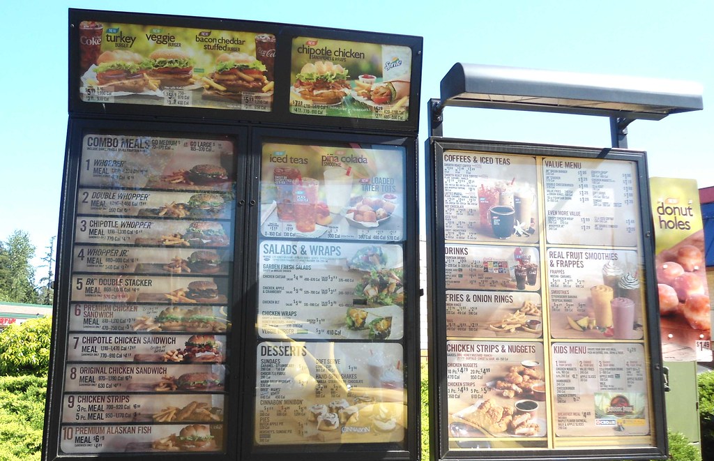 Burger King Drive Thru Menu Board