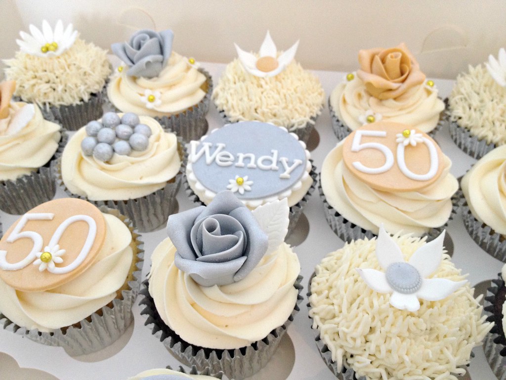 Silver & Gold 50th Birthday Cupcakes Heavenly Cupcakes Flickr