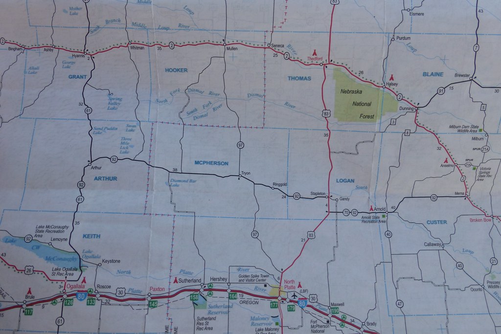Map, scenic route 2 Nebraska Shows Nebraska National Fores… Flickr