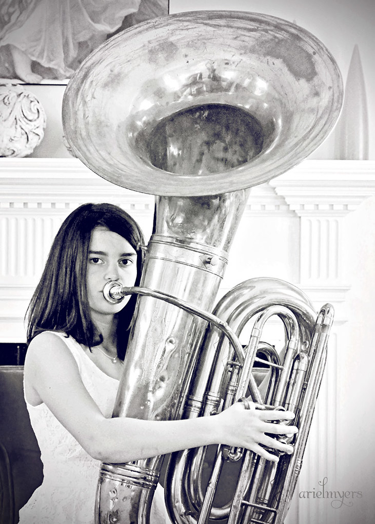 Maggie & her tuba She was playing the tuba (she really doe… Flickr