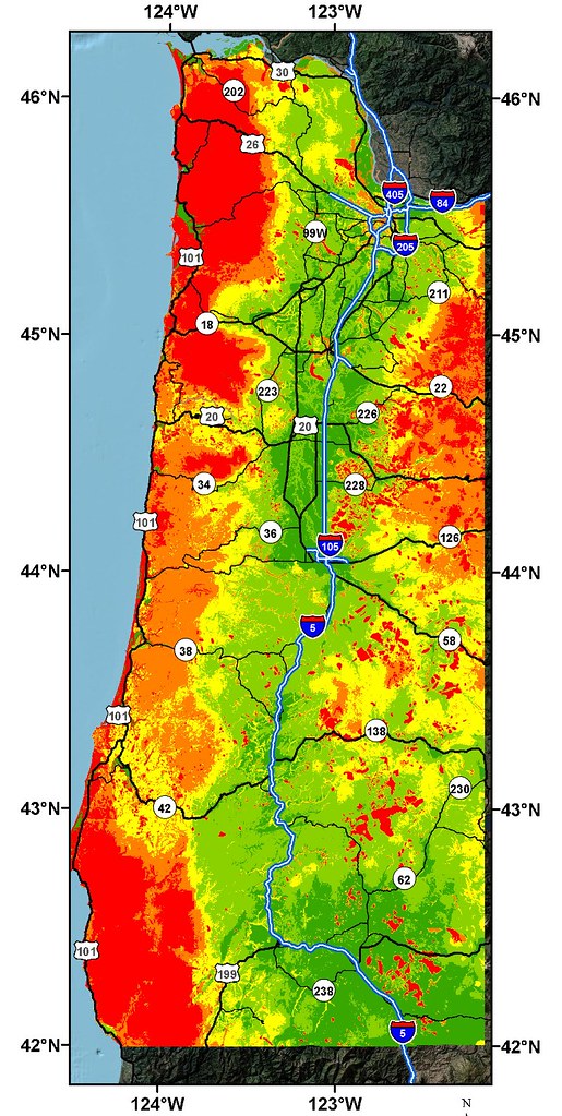 Oregon landslide map This map outlines risk of landslides … Flickr