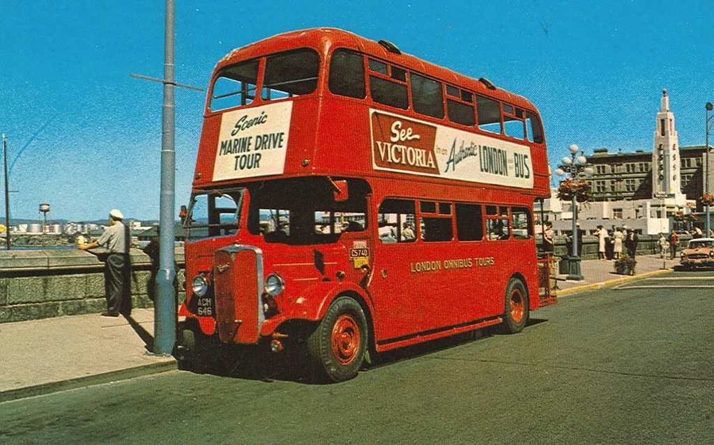Postcard Doubledecker Bus, Victoria, BC, 1962 "OMNIBUS V… Flickr